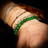 8mm Nephrite Jade / Greenstone Elastic Bracelet
