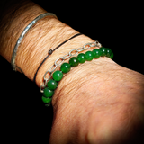 8mm Nephrite Jade / Greenstone Elastic Bracelet