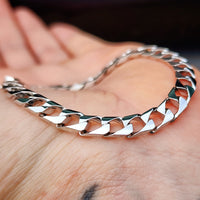 Solid 925 Italian Sterling Silver 5.5mm Curb Chain Bracelet