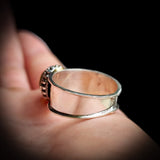 Solid Sterling Silver & Natural Peridot Handmade Rustic Solitaire Ring