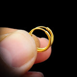 12mm Solid 925 Sterling Silver Gold Sleeper Hoop Earrings