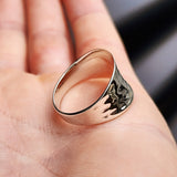 Solid 925 Sterling Silver Concaved Hammer Finish Wide Band Ring