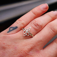 Solid 925 Sterling Silver 15mm Celtic Knot Heart Ring