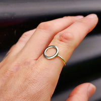 (T) Solid 925 Sterling Silver 15mm Circle Ring