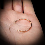 25mm Solid 925 Sterling Silver Rose Gold Round Hoop Earrings