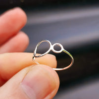 (Q) Solid 925 Sterling Silver 3 Circle Ring