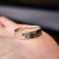 (R) Solid 925 Sterling Silver Textured Hammer Finish 5mm Band Ring