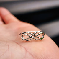 Solid 925 Sterling Silver Double Infinity Ring