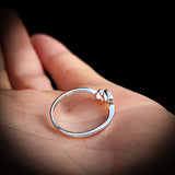 Solid 925 Sterling Silver Double Heart Ring
