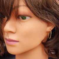 25mm Solid 925 Sterling Silver Gold Round Hoop Earrings