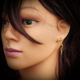 Solid 925 Sterling Silver Gold Twisted Hook Earrings