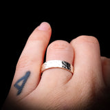 (R) Solid 925 Sterling Silver Textured Hammer Finish 5mm Band Ring