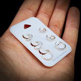 3x Sets of Solid 925 Sterling Silver Round Hoop Sleeper Earrings