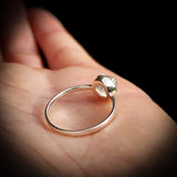 Solid 925 Sterling Silver & Natural Moonstone Double Claw Signet Ring