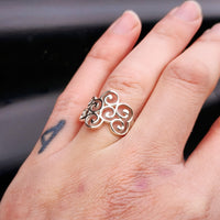 (R) Solid 925 Sterling Silver Multi Koru Ring