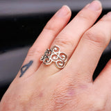 (R) Solid 925 Sterling Silver Multi Koru Ring