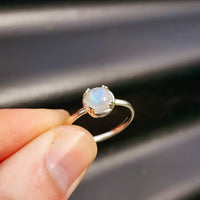 Solid 925 Sterling Silver & Natural Moonstone Double Claw Signet Ring