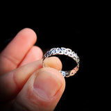 (O) Solid 925 Sterling Silver Trinity Knot Celtic Band Ring