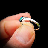 Solid 925 Sterling Silver & Natural Turquoise 6mm Heart Ring