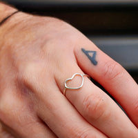 Solid 925 Sterling Silver Wide Heart Ring