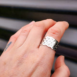 (Z) Solid 925 Sterling Silver Woven Braid Wide Band Ring