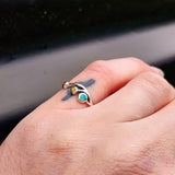 Solid 925 Sterling Silver & 3x Mixed Gemstone Branch Ring