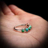Solid 925 Sterling Silver & Natural Turquoise 6x Setting Band Ring