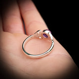 Solid 925 Sterling Silver & Natural Amethyst Celtic Knot Ring