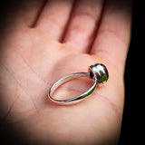 (Q) Solid 925 Sterling Silver & Natural Amethyst Oval Ring