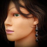 925 Sterling Silver & Natural Black Onyx Handmade Hanging Earrings
