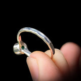 925 Sterling Silver & Blue Topaz hammer Finish Handmade Ring