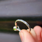 925 Sterling Silver & Blue Topaz hammer Finish Handmade Ring