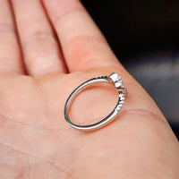 (M) Solid 925 Sterling Silver & CZ Diamond Knotted Heart Promise Ring