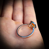 Solid 925 Sterling Silver & Natural Citrine Square Faceted Stone Ring