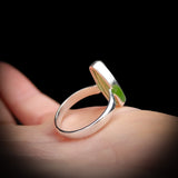 (R) Solid 925 Sterling Silver & Natural Raw Green Kyanite Handmade Ring