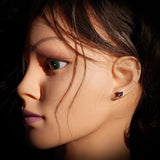 Natural Iolite & Solid 925 Sterling Silver Square Stud Earrings