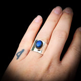 Solid 925 Sterling Silver & Natural Labradorite Handmade Cuff Ring