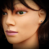 Solid 925 Sterling Silver & 5mm Natural Labradorite Round Stud Earrings