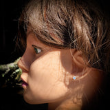 925 Sterling Silver & Natural Moonstone Stud Earrings