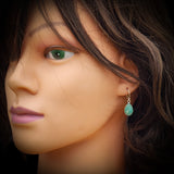 925 Sterling Silver & Natural Amazonite Handmade Drop Earrings