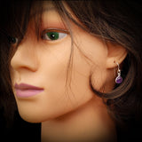 Solid 925 Sterling Silver & Natural Amethyst Drop Hook Earrings