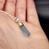 925 Sterling Silver & Natural Aquamarine Stick Handmade Pendant Necklace
