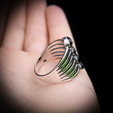 Solid 925 Sterling Silver & Natural Black Onyx 4 Setting Cage Ring