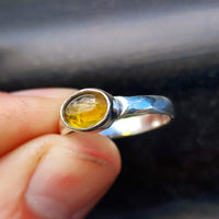 Solid 925 Sterling Silver & Natural Citrine Handmade Oval Signet Ring