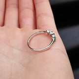Solid 925 Sterling Silver & Natural Emerald Quad Setting Band Ring