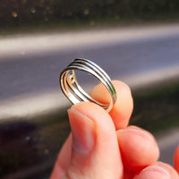 Solid 925 Sterling Silver & Natural Garnet Irregular Cage Ring