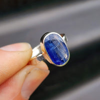 (R) Solid 925 Sterling Silver & Natural Kyanite Handmade Ring