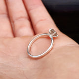 (M) Solid 925 Sterling Silver & Natural Moonstone Handmade Clawed Ring