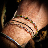 Solid 925 Sterling Silver & Natural Peridot Handmade Chain Bracelet