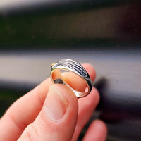Solid 925 Sterling Silver & Natural Tiger Eye Band Ring